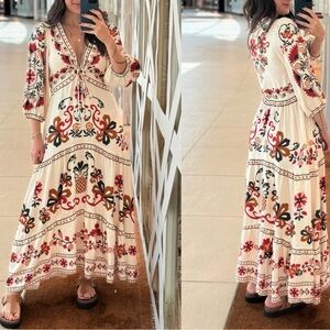 FARM Rio Floral Mandala Long Dress Size M